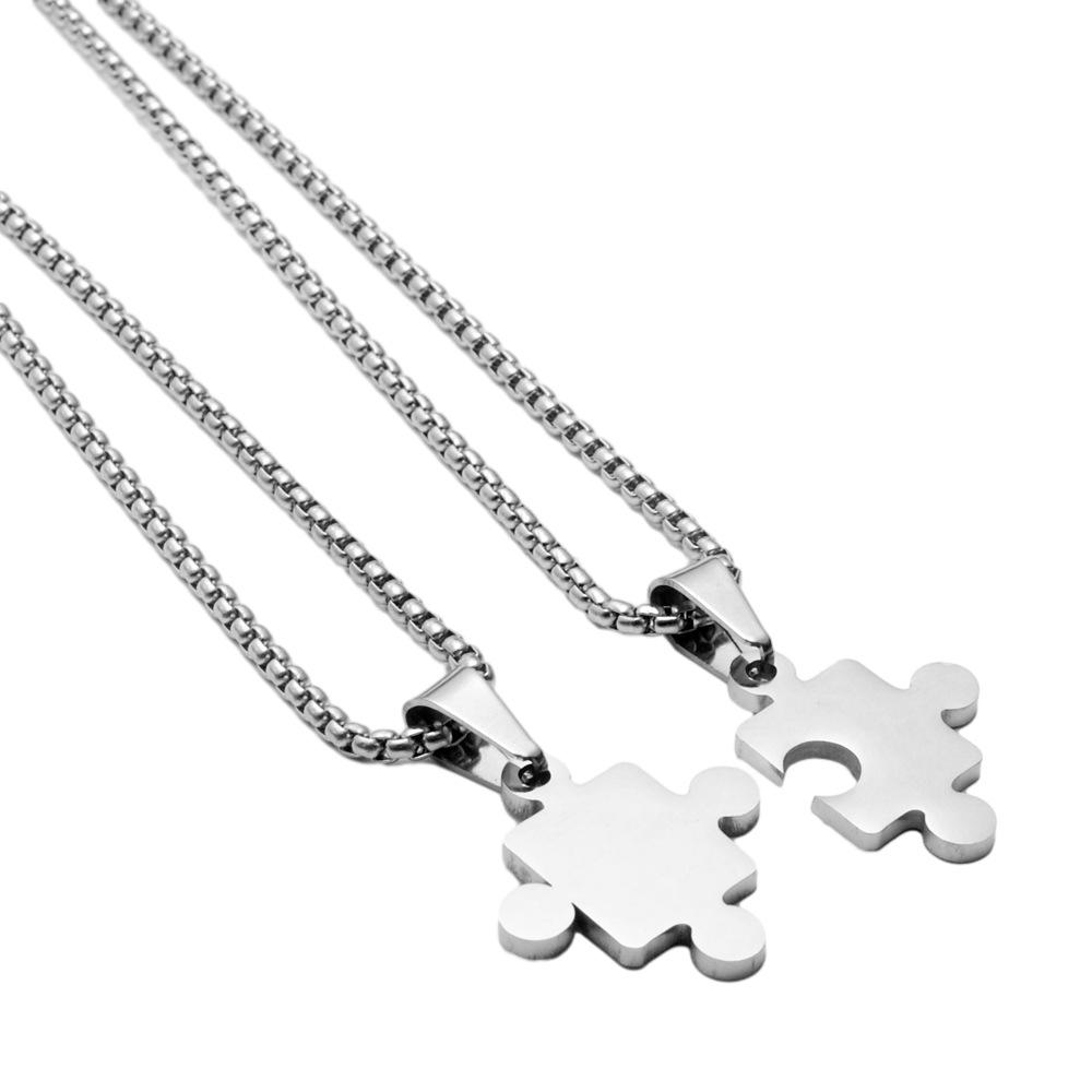 Парная подвеска-пазл Ювелирное изделие из нержавеющей стали Символы мужчины и женщины Два в одном Аксессуары из титановой стали