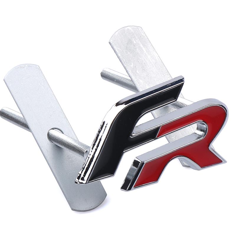 vhzh5 Car Styling Metal Auto Front Grille Emblem Stickers Decoration For Seat Cupra FR Leon Ibiza Ateca Born E-Racer Formentor Tarraco