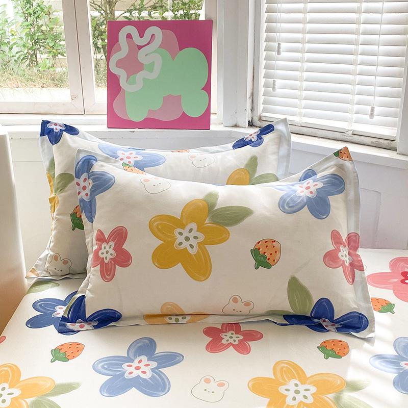 Хлопковые наволочки: Чистый хлопок, простой стиль для дома, общежитий, одноместных и двухместных комнат (Одиночный/Пара)