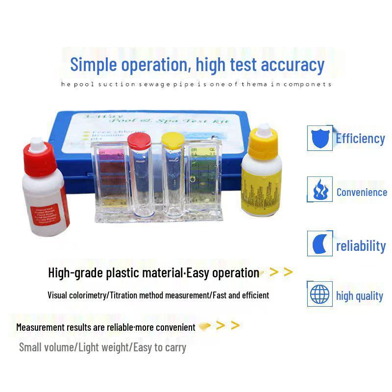 Набор для тестирования качества воды в бассейне: ОТО для тестирования остаточного хлора, кислотности и значения pH.