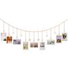 Hanging Photo Display with 9Clips Photo Holders for Hanging Wooden Beads Garland Collage Picture Frame Wall Decors