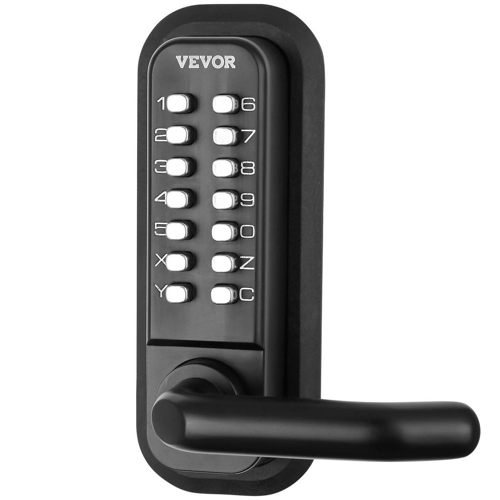 Mechanical Keyless Entry Door Lock, 14 Digit Keypad, Embedded Outdoor Gate Door Locks Set with Keypad and Handle, Water-proof Zinc Alloy, Easy to