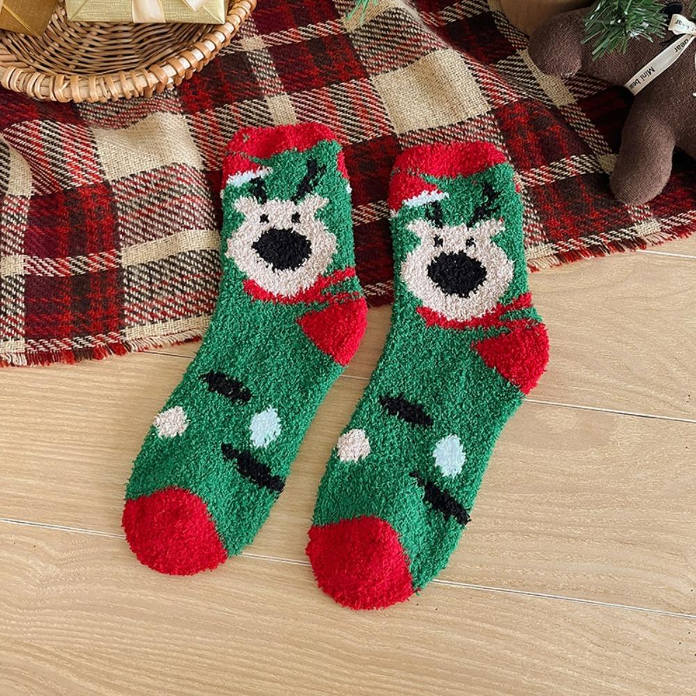 Santa Claus Christmas Socks Cartoon Floor Sleep Socks Comfortable Women Hosiery  Ladies