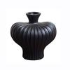 Ceramics Ribbed Flower Vase Minimalist Modern Flower Holder Container Home Office Table Centerpiece Decorative Floral Plants Vase