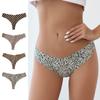 Women's Sexy Underpants Women's Fashionable Low-waist Underwear Leopard Print Briefs Large Size Women's Seamless Underpants Breathable Ice Silk Fabric