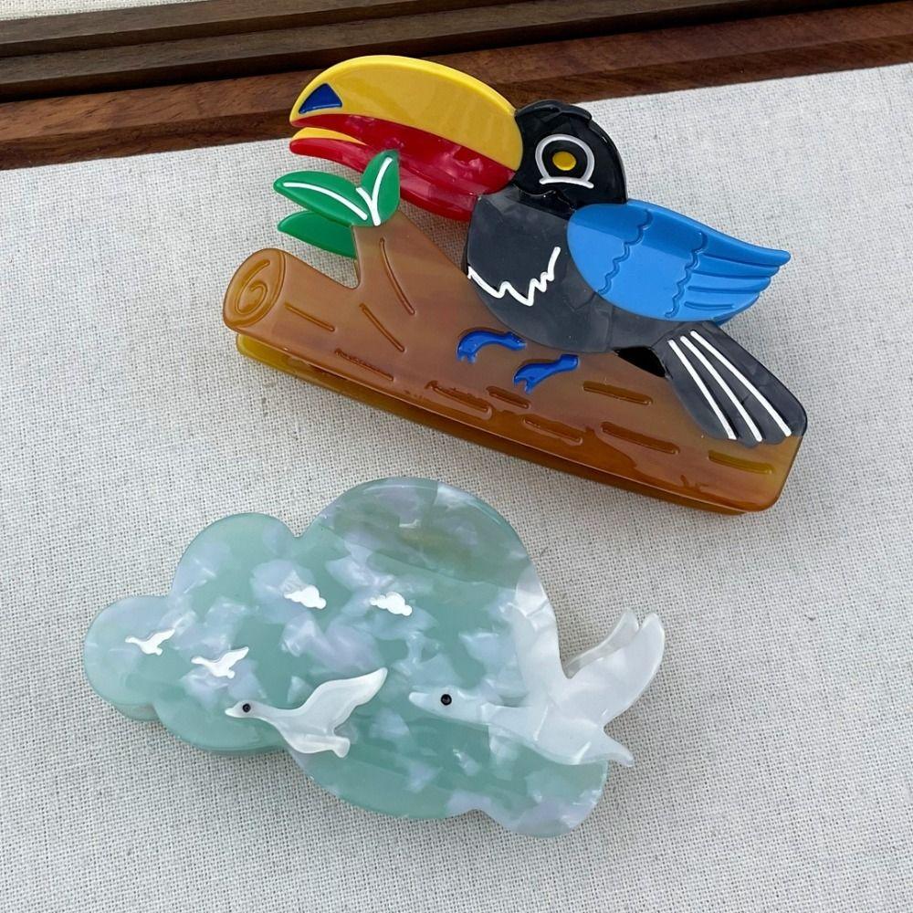 Rabbit Cartoon Animal Hair Clip Puppy Geometry Shark Clip Funny Bear Acetate Hair Claw Female