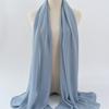 Women's Solid Color Pearl Chiffon Bubble Scarf, Long Silk Headscarf, 70x180cm, Middle Eastern Style