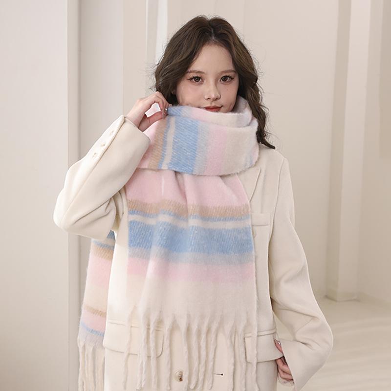 Winter 2024 New Mirad Advanced Atmosphere Scarf Women'S Korean Edition Versatile Thick Ma Hai Plush Neck Autumn