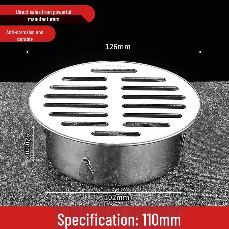 304 Thickened Stainless Steel Round Floor Drain Insert - Outdoor Anti-Clog Mesh Filter for Large Displacement