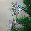 6pcs Flash Christmas Tree Snowflake Ornaments Christmas Snowflake 3D Hanging Decoration Suitable For Tree Xmas Holiday Party