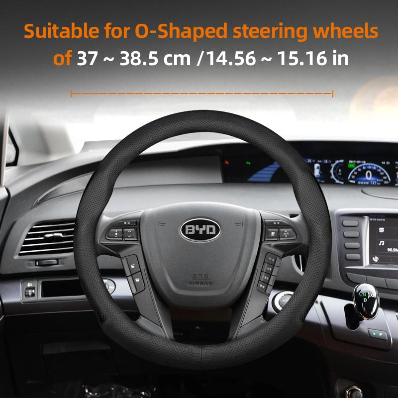 Suitable for Byd Ultra-Thin Breathable Leather Steering Wheel Cover Suitable for Dolphin Mini Seal Atto 3 King Shark 6 Song Pro e5