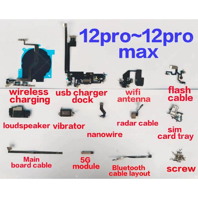 Лучший корпус задней крышки OEM для iPhone 13 Pro Max 12 Mini 14 Pro 11 С кабелем для зарядки + катушка беспроводной зарядки NFC + шлейф