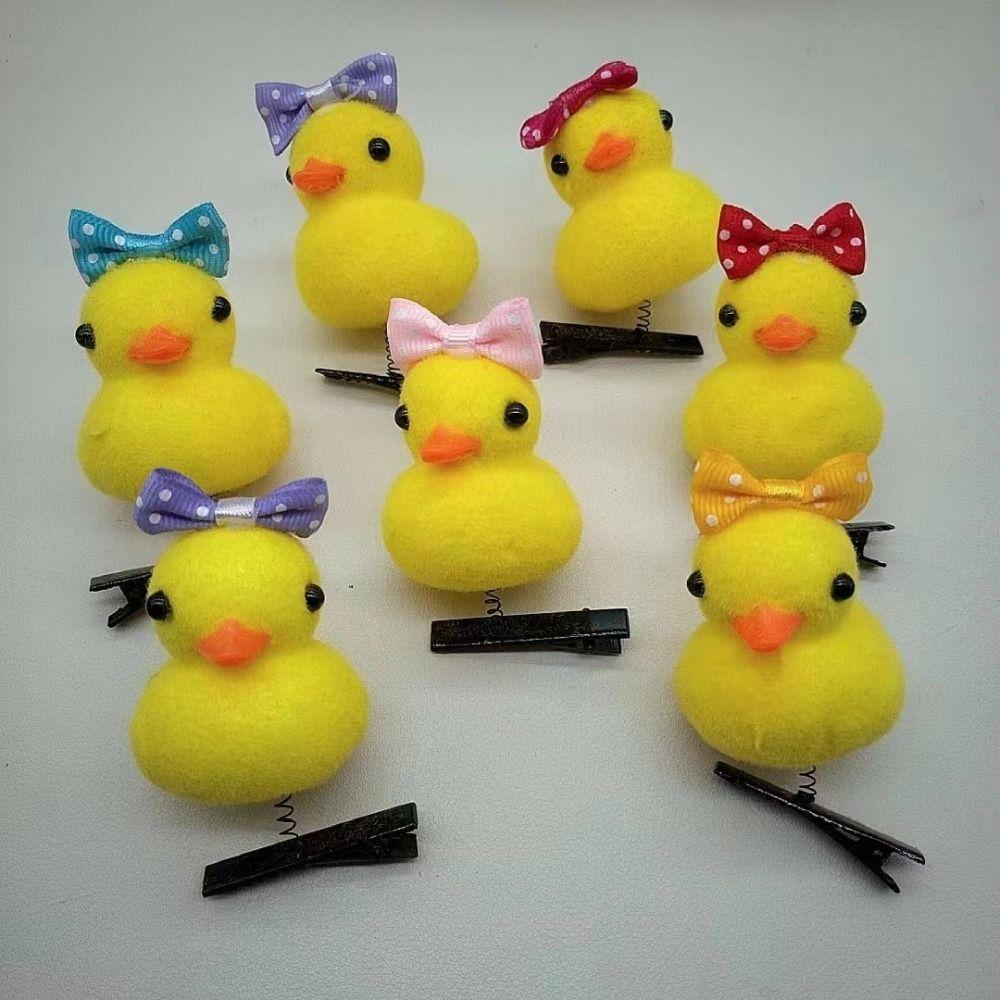 10pcs Little Yellow Duck Hairpin Plush Headwear Hair Styling Tool Duckbill Clip  Hair Accessory