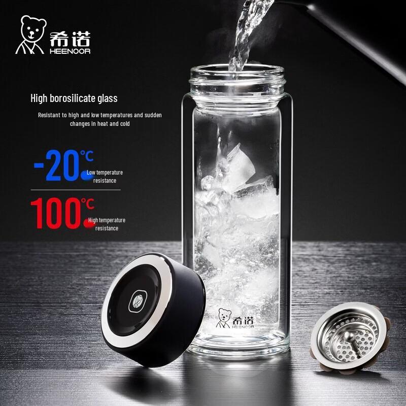 Heenoor Double-Walled Glass Tea Infuser Cup