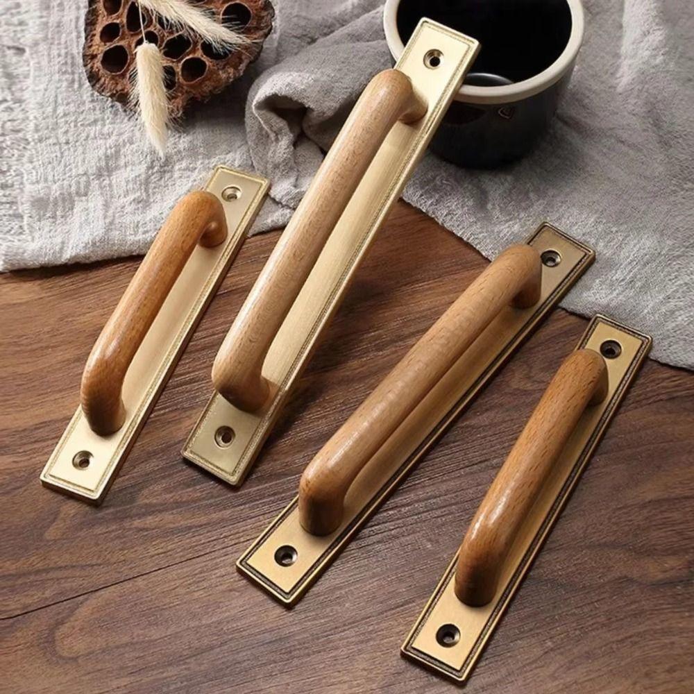 Bronze Colour Solid Wood Cabinet Handle Decorative Cabinet Pull Retro Pull Handle Wardrobe
