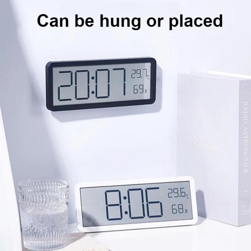 Настенный декор Большие цифровые настенные часы Электронный настенный ЖК-дисплей Многофункциональный индикатор температуры и влажности Украшение для дома