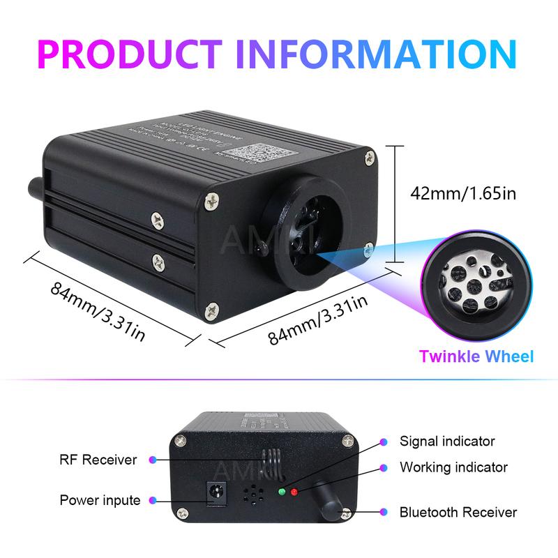 16W RGBW Twinkle Starry Sky Car Roof stars Fiber Optic Light Music control Led Star Roof Car Interior Ambient Atmosphere Light