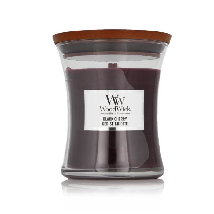 Scented Candle - WOODWICK - Black Cherry - 275 G - Wax - Glass - Interior