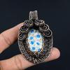 K2 Azurite Pendant, 999 Copper Wire Wrapped Gemstone Jewelry, Handmade Pendant, For Thanksgiving
