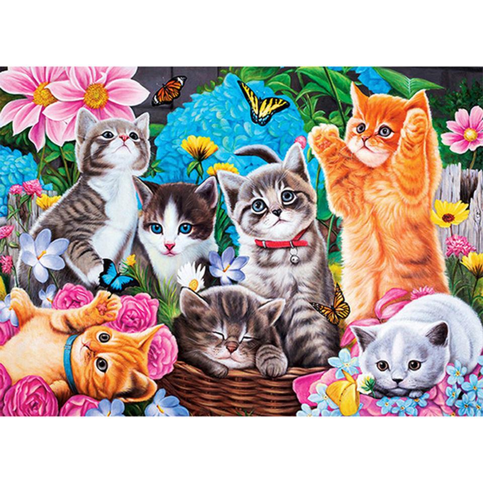 5D DIY алмазная живопись животное кошка собака набор для вышивки крестом полный круглый алмаз вышитая мозаика художественная картина украшение со стразами