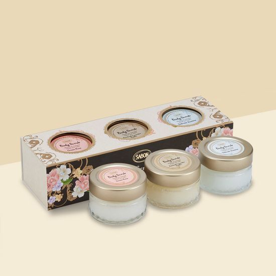 Sabon Body Scrub 60g 3-piece kit (Jasmine + Green Rose + Patchouli Lavender Vanilla)