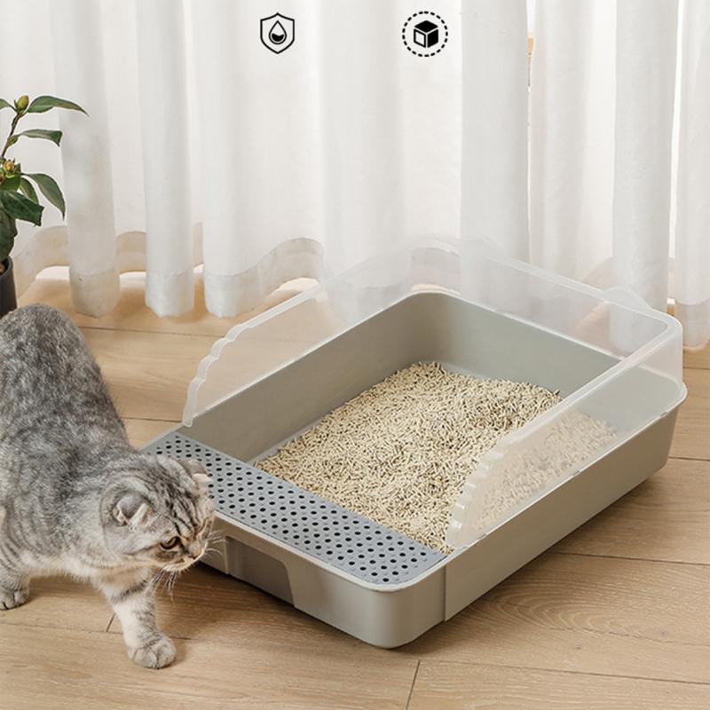 LWN туалетный лоток для кошек, туалетная песочница, унитаз для домашних животных, полузакрытый лоток для котят с защитой от брызг