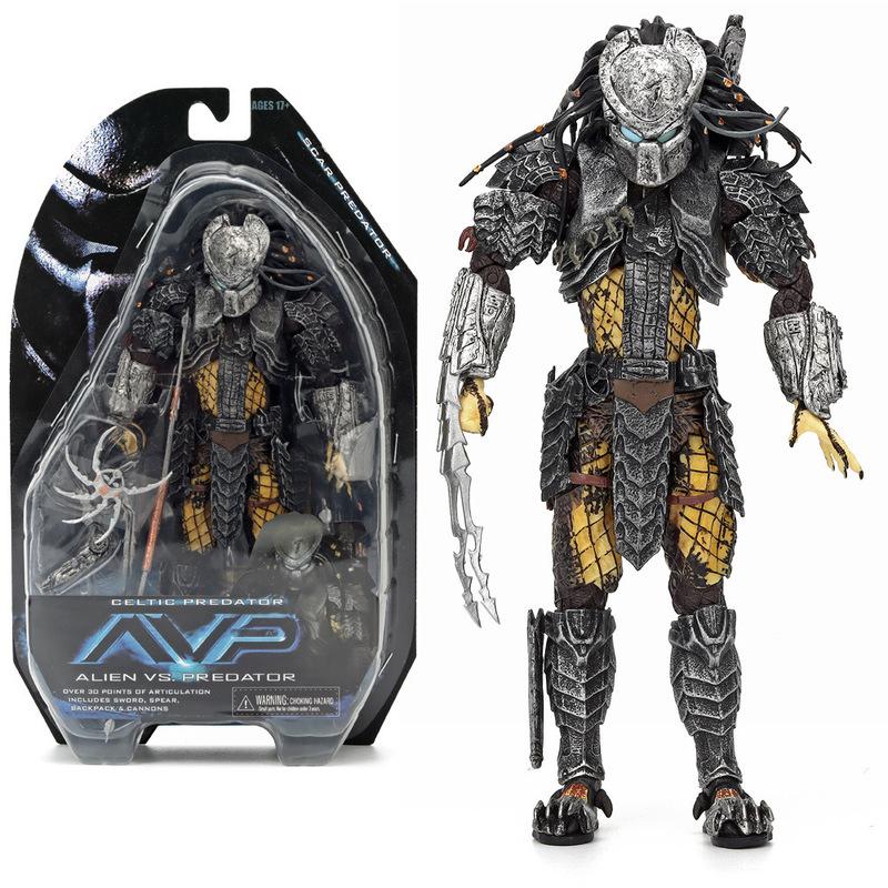 Чужой Хищник 7-дюймовая фигурка Avp Кошачье лицо Шрам Миниатюра Высокое качество Премиум-класс Прочный дизайн Игрушка