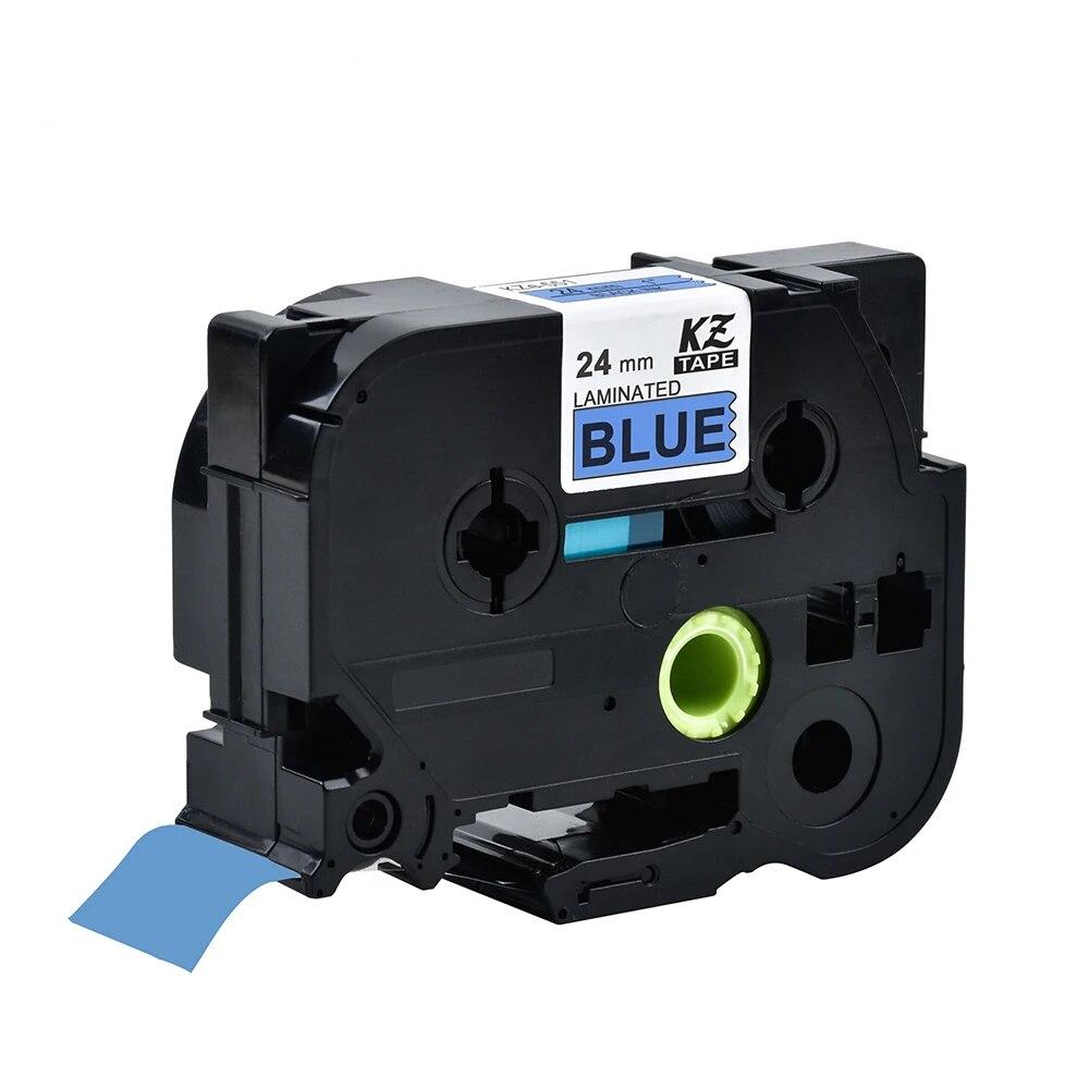 Yance 2PCS Label Tape Compatible for Brother P-touch TZe Tape 24mm Black On Blue TZe-551 TZe551 Labels for P Touch Label Printer