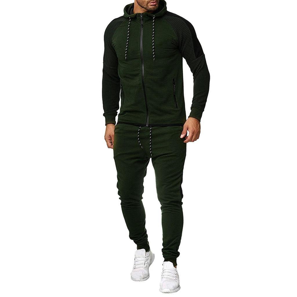 Мужской градиентный свитшот с принтом на молнии, комплекты топа и брюк, спортивный костюм, тренировочный костюм