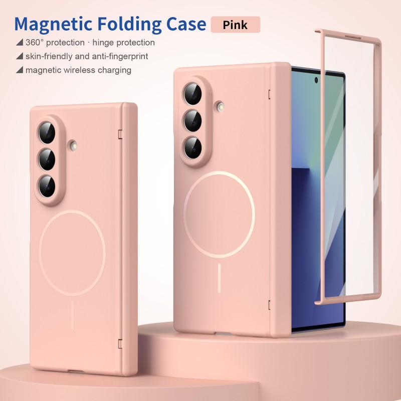 Magnetic Snap-on Case Galaxy Z Fold8 Fold7 Fold6 With Built-in Magnet Wireless Charging Compatible Full Cover