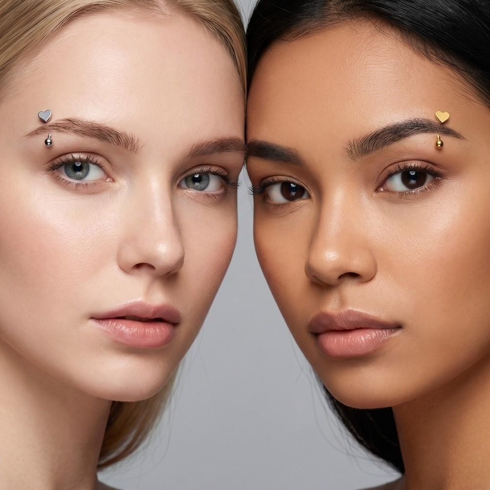 Star Curved Eyebrow Sticks Heart Punk Body Jewelry Gothic Style Eyebrow Piercing Daily Use
