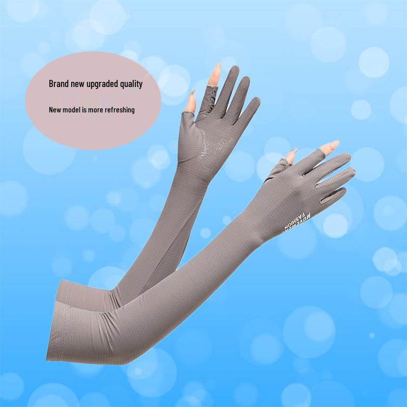 Унисекс Рукава из ледяного шелка для защиты от солнца на весну/лето – Дышащие, конструкция без двух пальцев для вождения и езды