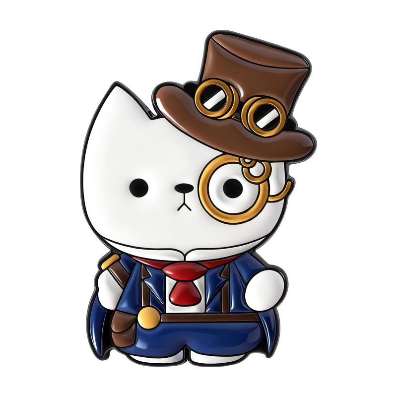 Steampunk Enamel Pins Fun Cute Cat Duck Brooches Lapel Badges Cartoon Cool Animal Jewelry Gift for Kids Friends