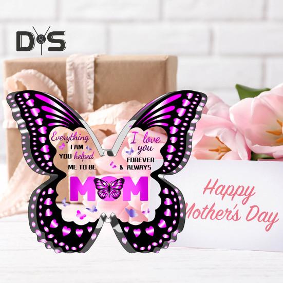 Акриловое украшение в виде бабочки. Подарок маме от дочери или сына. Прозрачное настольное украшение на День матери. Подарок на День святого Валентина.