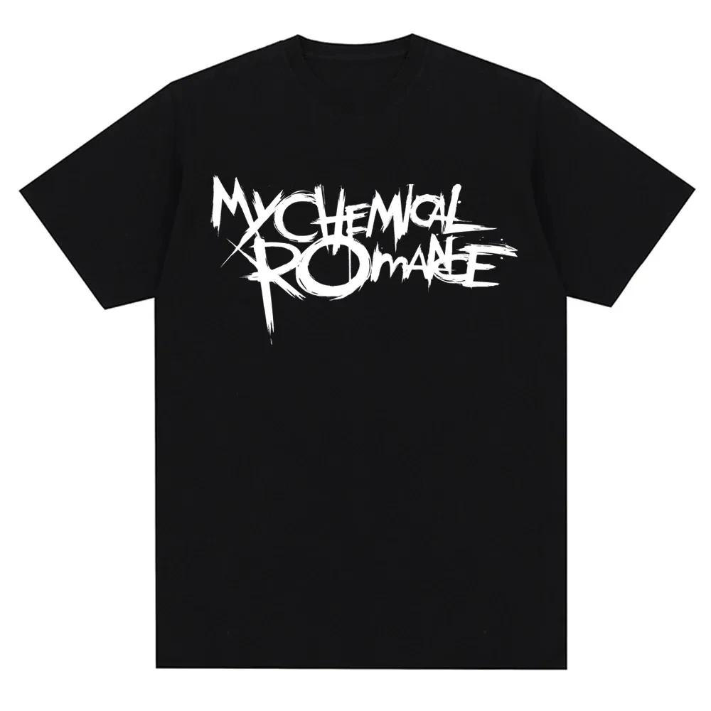 My Chemical Romance Mcr Band Мужская и женская хлопковая футболка с принтом Повседневная футболка с коротким рукавом Уличная мода Трендовые футболки Топы