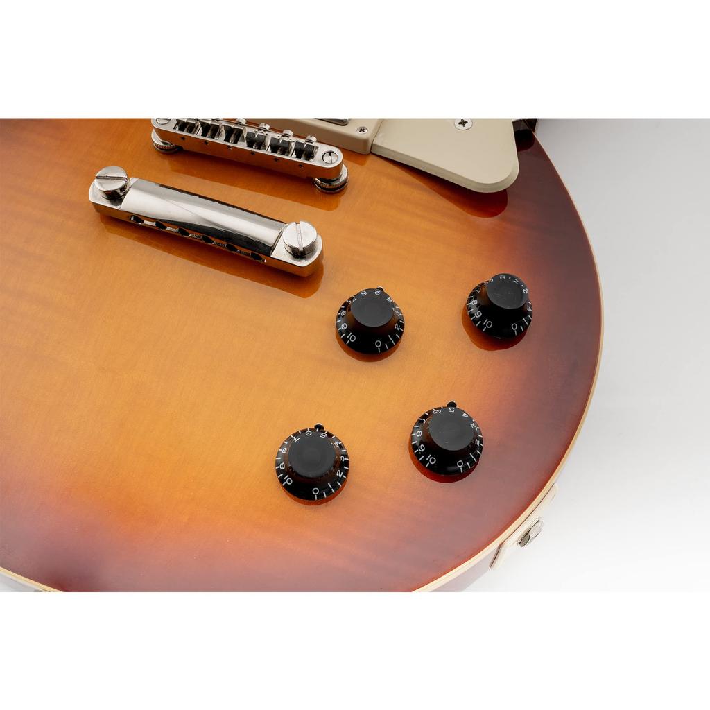 Musiclily Pro Guitar Top Hat Knob Inch Standard Bell Knob for USA Les Paul LP SG Gibson Electric Black of Guitar, (Set 4)