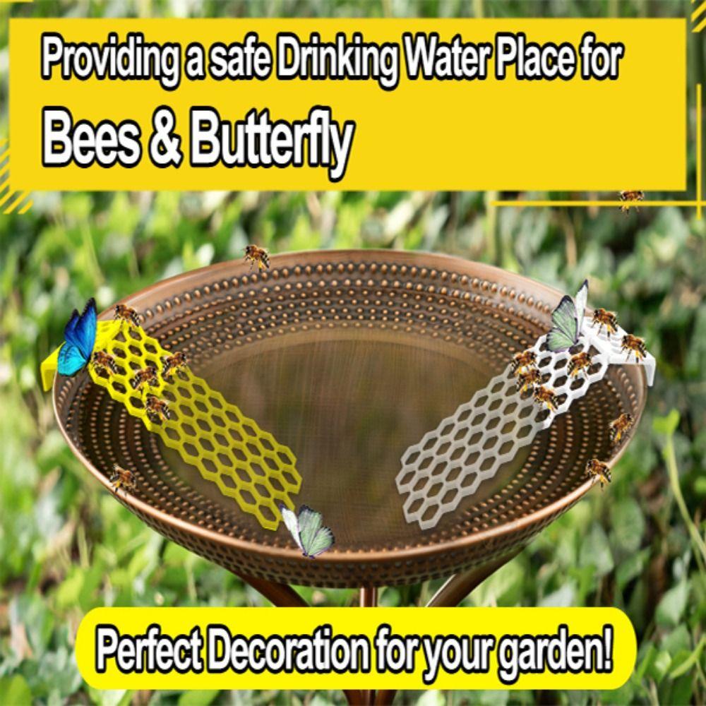 Thirsty Pollinators Bee Water Catcher Cups Yellow Floating Bee Island for Outdoor