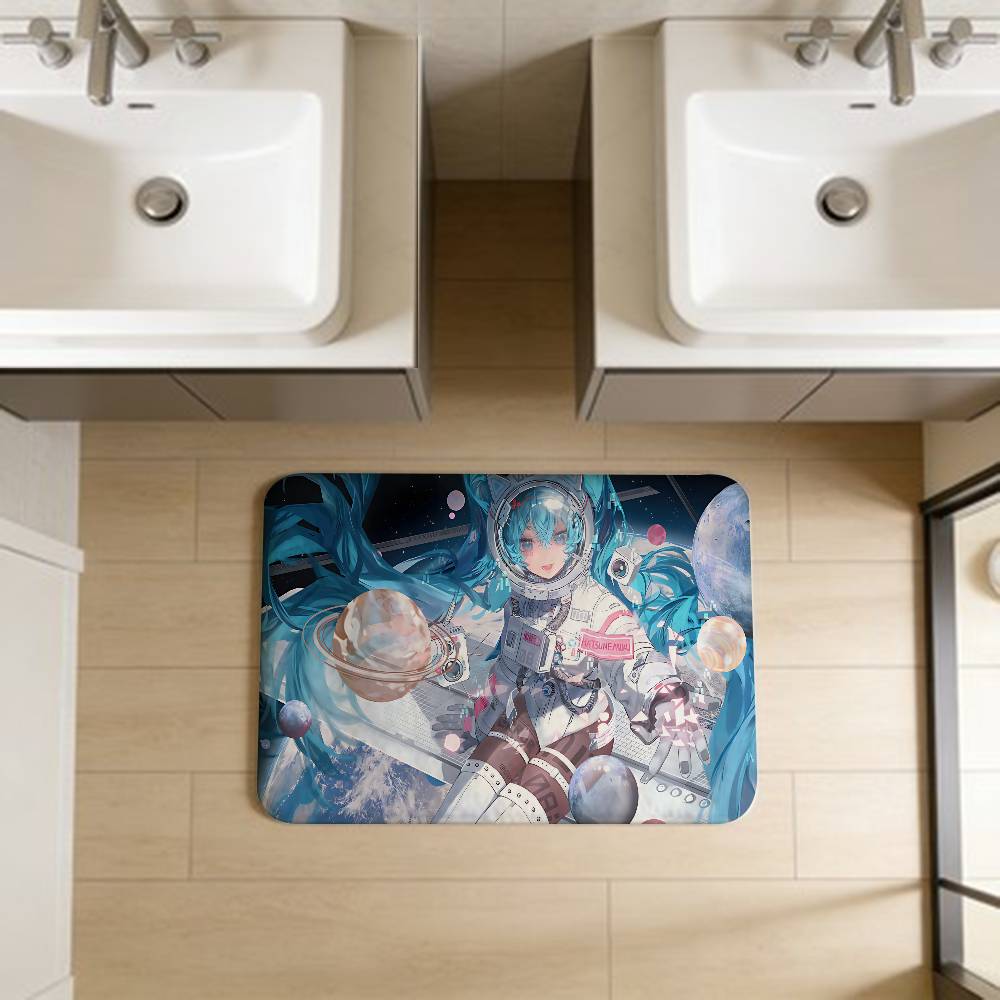 Music H-Hatsune Girl M-Mikues Room Mats Retro Multiple Choice Living Room Kitchen Rug Non-Slip Welcome Rug