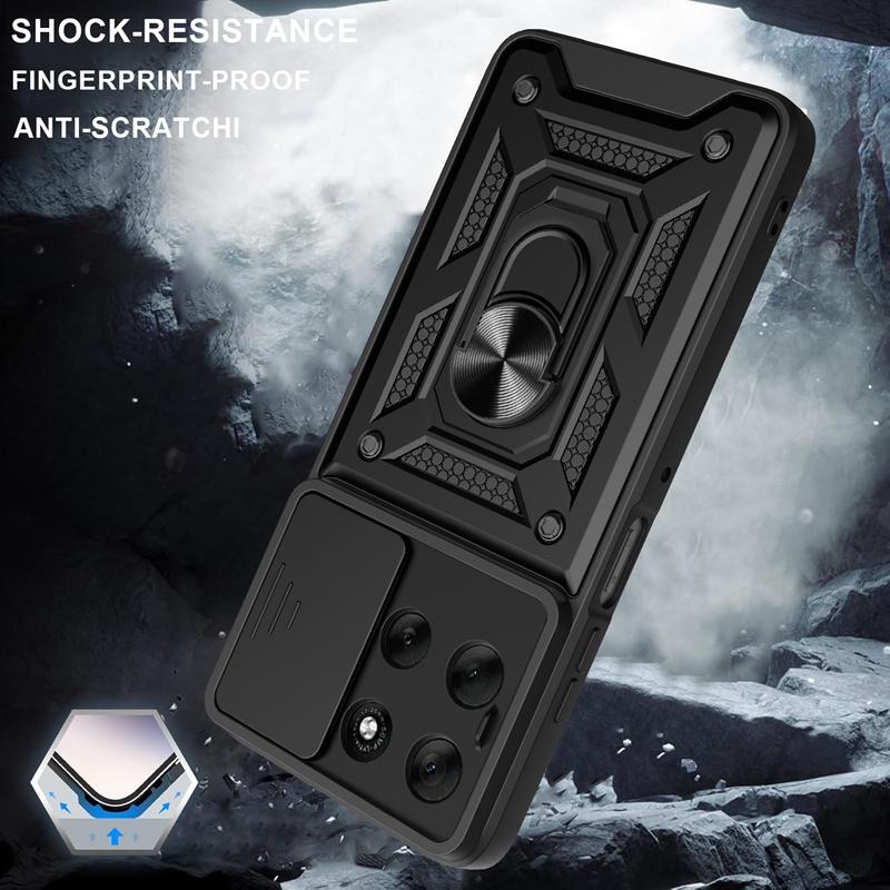 For Motorola Moto G86 5G Case Shockproof Armor Magnetic Holder Ring Case For Moto G86 G 86 MotoG86 Slide Lens Protect Cover