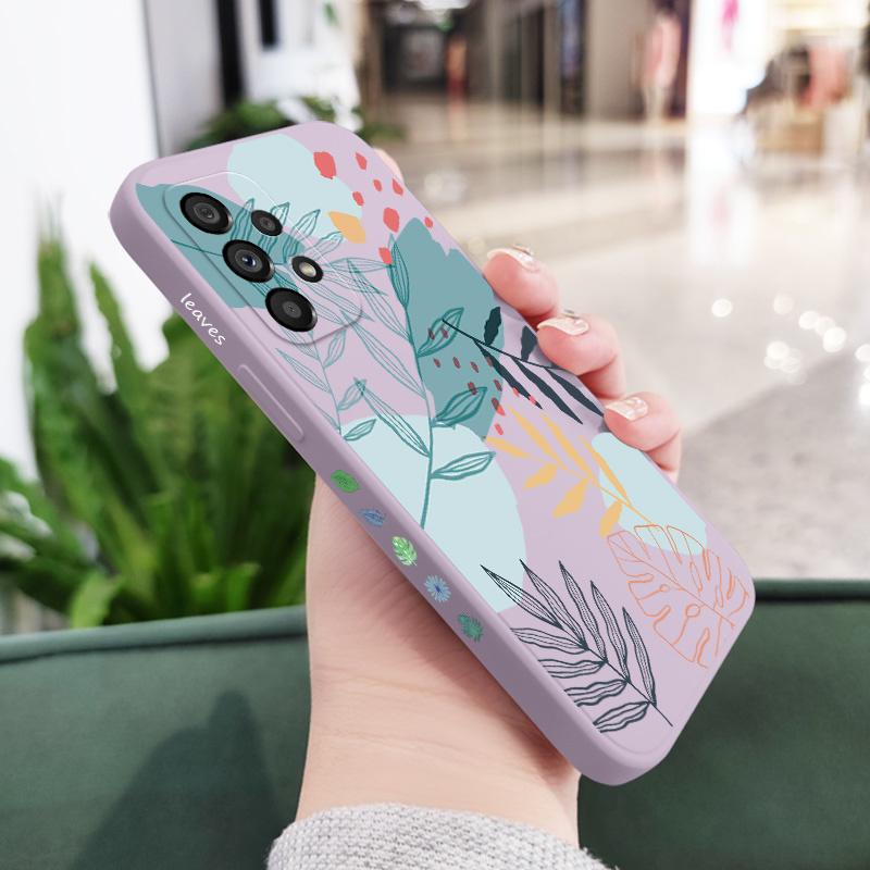Sparse Leaf Phone Case For Samsung Galaxy A73 A53 A33 A23 A13 A03 A72 A52 A52S A32 A22 A12 A71 A51 A31 A21S 4G 5G Cover