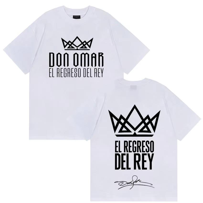 Футболки с принтом рэпера Don Omar The Last King Tour 2026 Мужские Женские Модные Футболки Y2K С коротким рукавом Повседневная Одежда Легкая Дышащая Одежда
