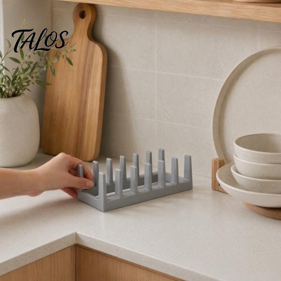 Органайзер-тарелка для крышек кастрюль Talos, Кухонные полки, Настольная стойка для хранения, Многосекционный дизайн для крышек и разделочных досок