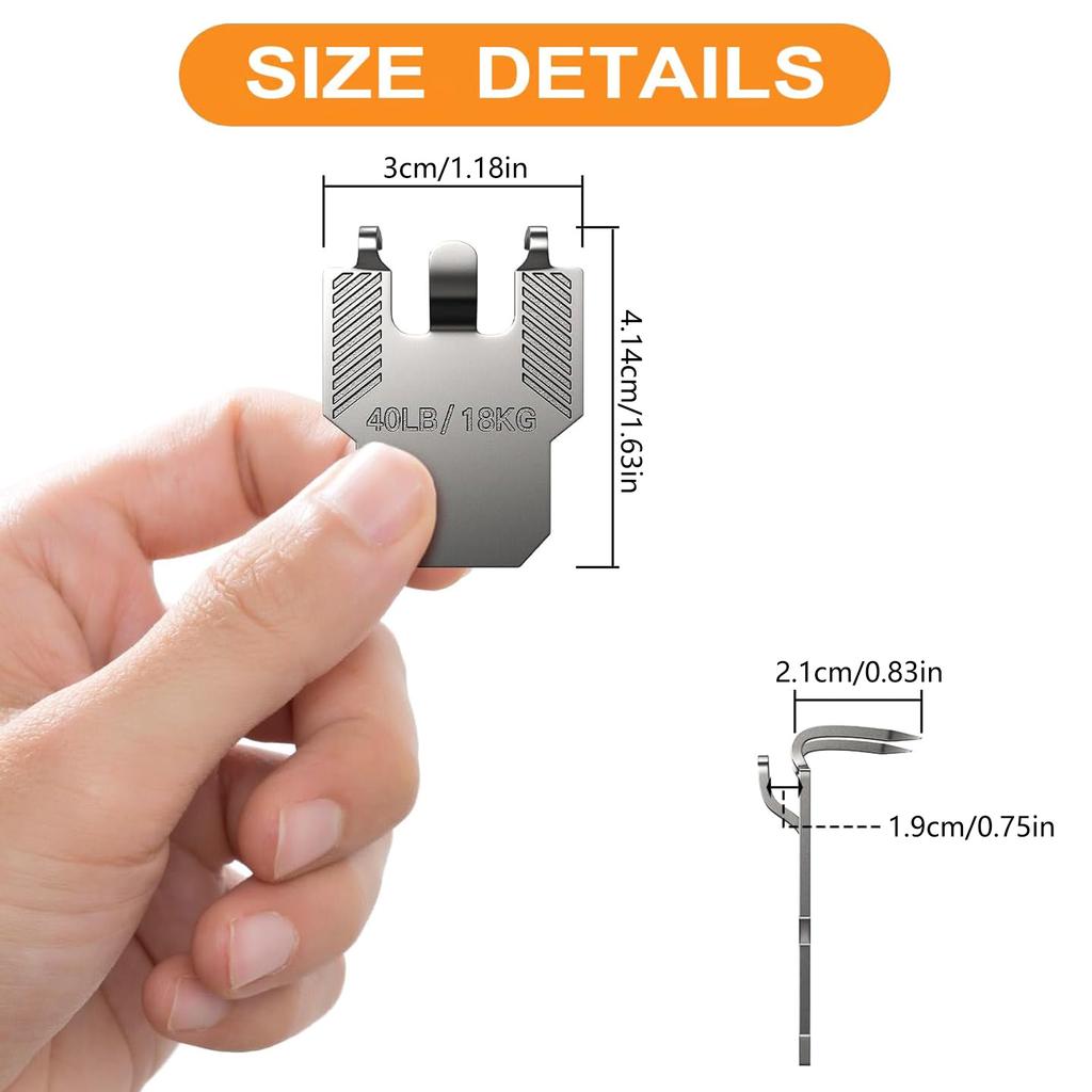 Pack Of 20 Heavy Duty Stainless Steel Picture Hangers For Drywall Reusable Wall Hook Claws for Photo Poster Painting