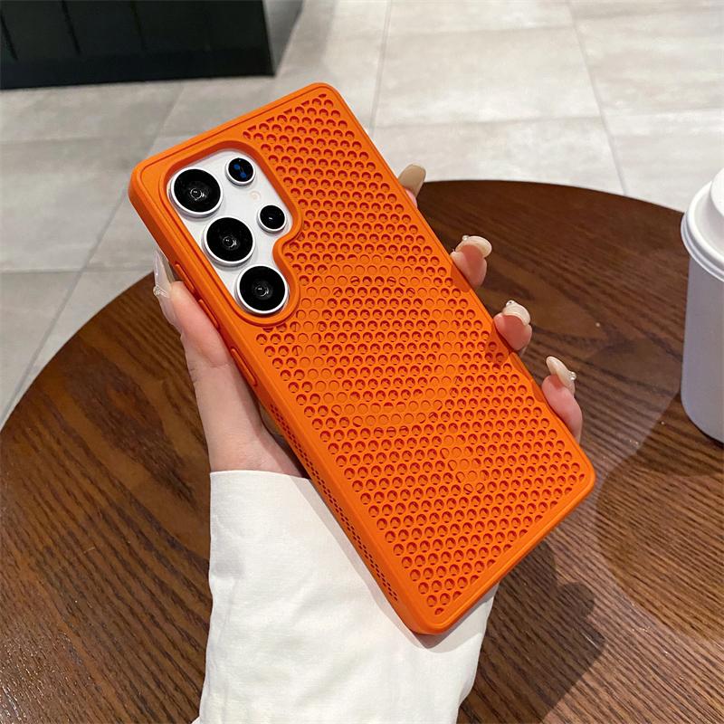 Роскошный дышащий чехол Magsafe для Samsung S25 S24 S23FE S22 Ultra Plus с магнитной беспроводной зарядкой, твердый чехол