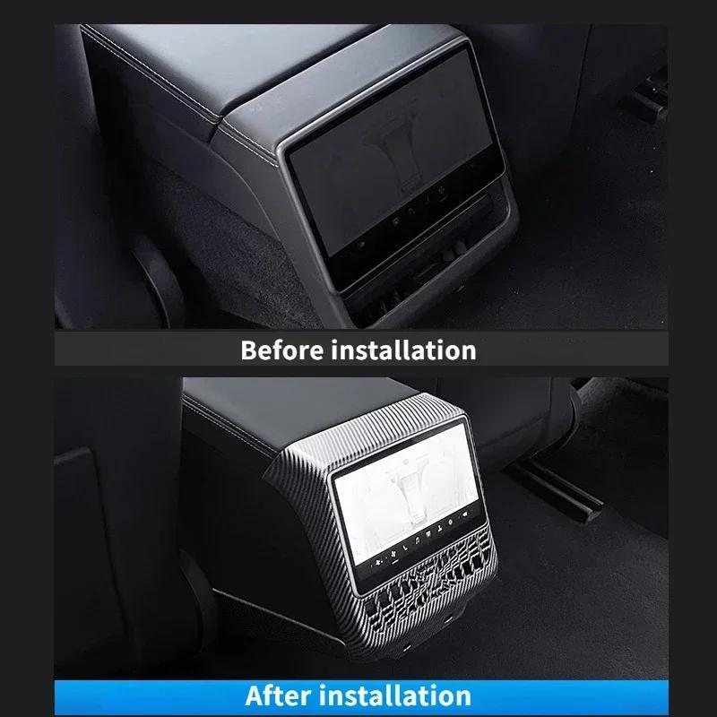 Air Conditioning Outlet Frame for Tesla Model 3 Highland Model Y Launch Rear Air Outlet Anti Kick Protective Cover Accessories