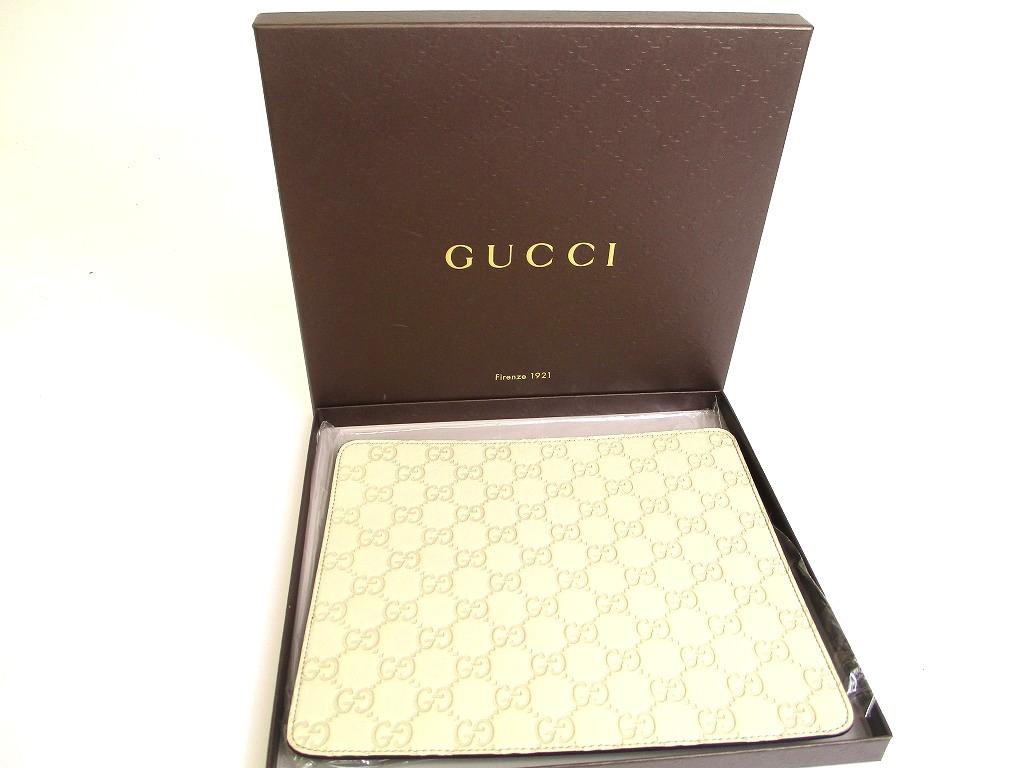Оригинальный коврик для мыши GUCCI Guccissima из бежевой кожи #a844  Восстановленный
