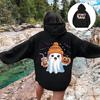 Женский спортивный свитер с капюшоном и drawstring, свободный, с принтом на рукавах, свободный комфорт, повседневный, креативный свитшот
