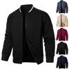 Men's Spring Autumn Baseball Collar Solid Color Jacket Men's Casual Jacket Loose Tops