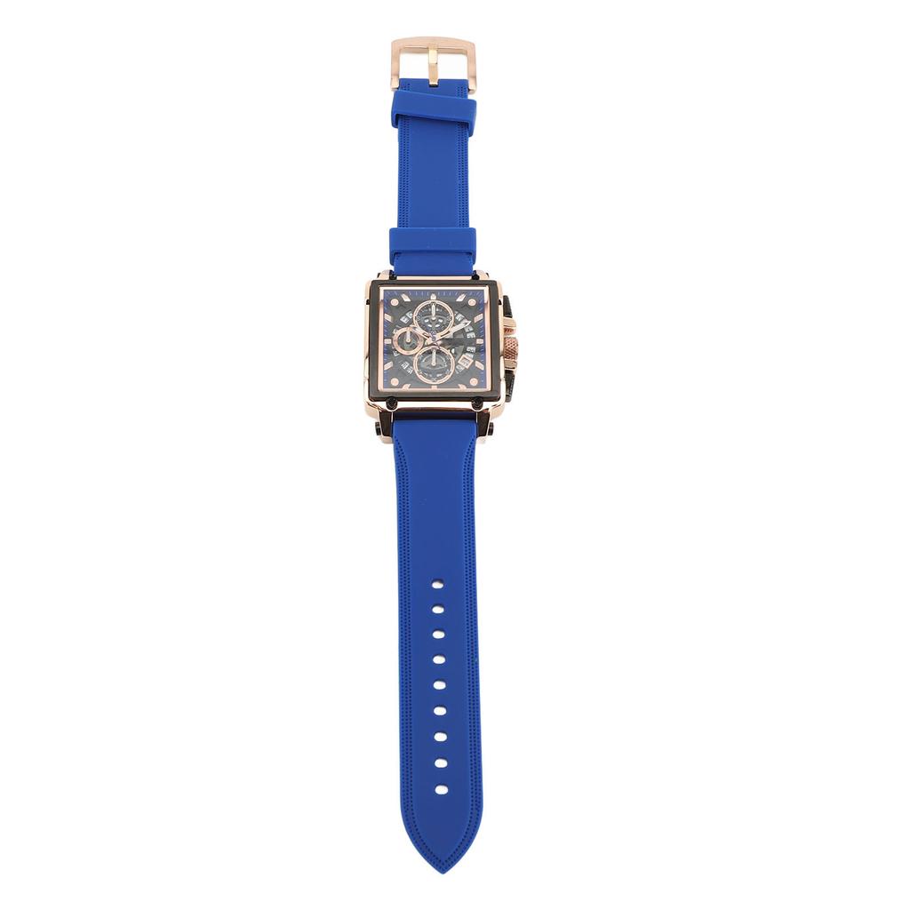 Men Quartz Watch Silicone Strap Water Resistant Luminous Fashion Casual Hollow Men Analog