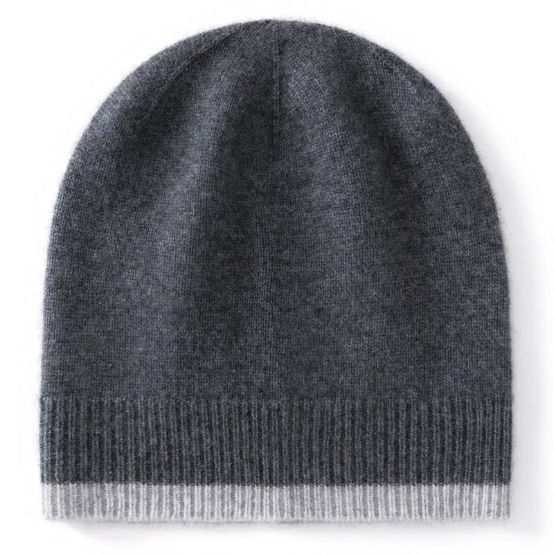 Unisex Cashmere Knit Beanie Hat Winter Warm Thick Foldable Ear Protection Cap Cold Weather